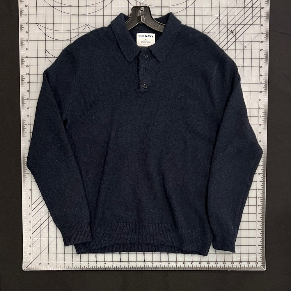 Navy sweater polo